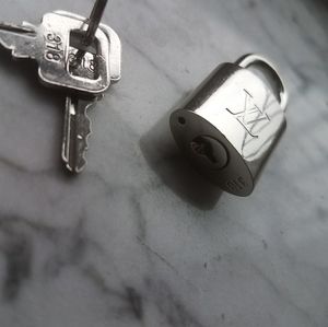 LV Vuitton Stainless Steel Luggage Lock with Keys